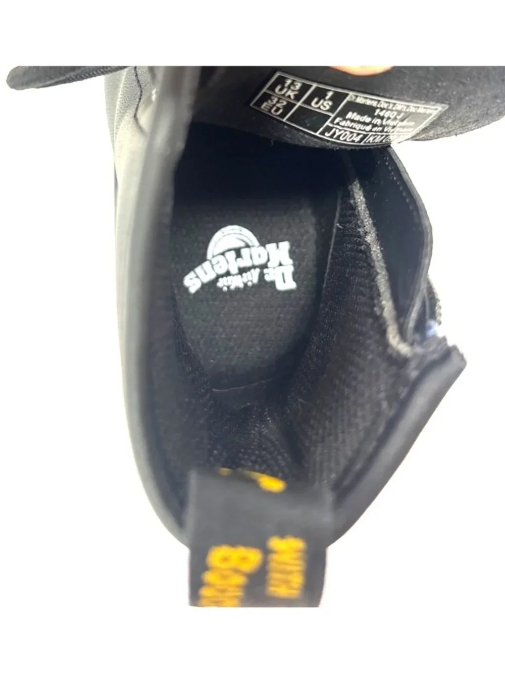 Dr. Martens Black Junior 1460 J Leather Lace Up Boots Size Y1